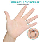 8Pcs 8 Sizes Plastic Invisible Ring Size Adjuster, Fit 1~10mm Width Rings, Clear, 18~20x4~11.5x3mm, 8pcs/set