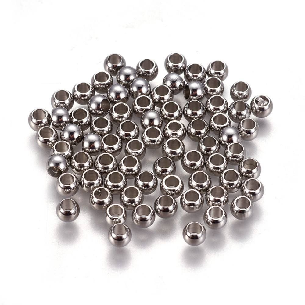 10pcs/ 304 Stainless Steel Spacer Beads 4x3mm