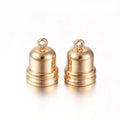 2pcs/201 Stainless Steel Cord Ends /8.6x6mm