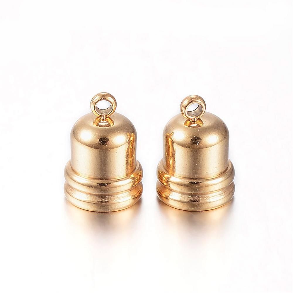 2pcs/201 Stainless Steel Cord Ends /8.6x6mm