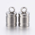 4pcs/201 Stainless Steel Cord Ends/10x6mm