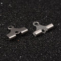 2pcs/304 Stainless Steel Folding Crimp Ends/ 9x10x2mm