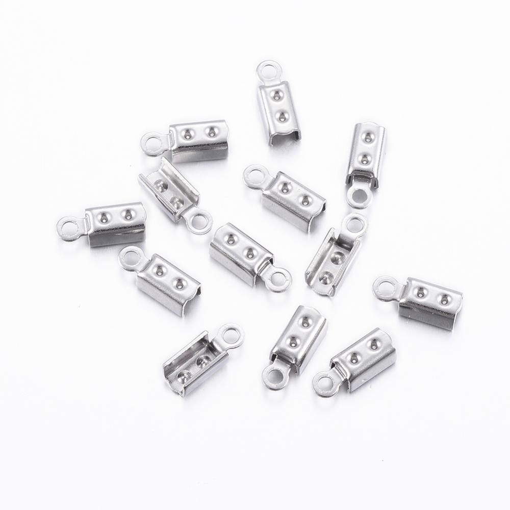 10pcs/304 Stainless Steel Folding Crimp Ends/ 10x4x3mm