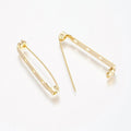 1pcs/ Grade AAA Brass Brooch Findings, Bak Bar Pins, with Three Holes, Cadmium Free & Nickel Free & Lead Free, Real 18K Gold Plated