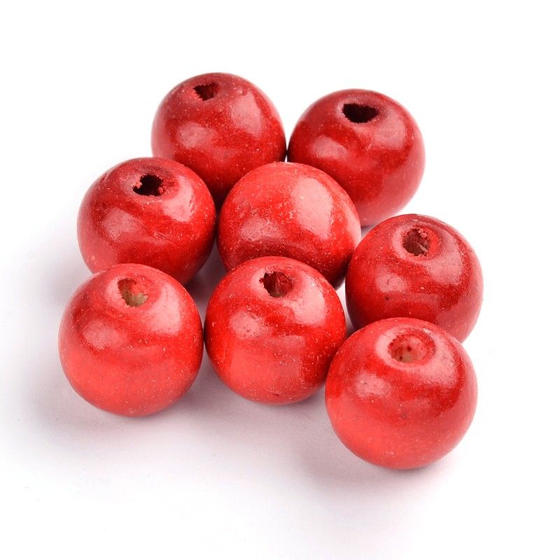 ~10pcs/Dyed Natural Wood Beads/20mm-18mm