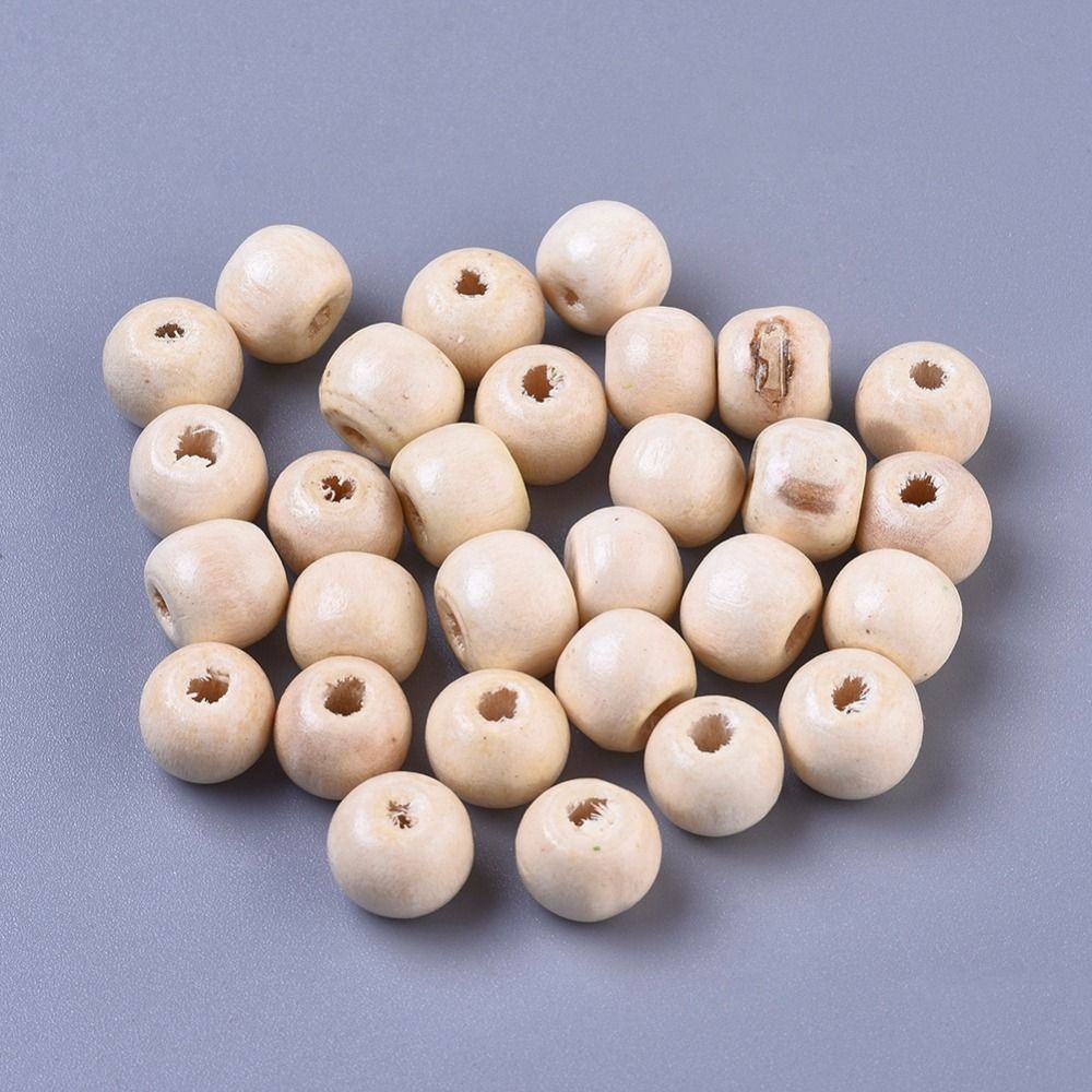 ~66pcs/Natural Wood Beads/10mm