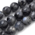 Natural Larvikite Beads Strands, Round, 12mm, Hole: 1mm, about 34pcs/strand