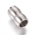 1pcs/304 Stainless Steel Magnetic Clasps, Matte, Column, Stainless Steel Color, 20x11.5mm, Hole: 8mm