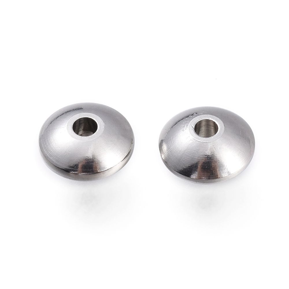 10pcs/304 Stainless Steel Spacer Beads, Rondelle/4x8mm