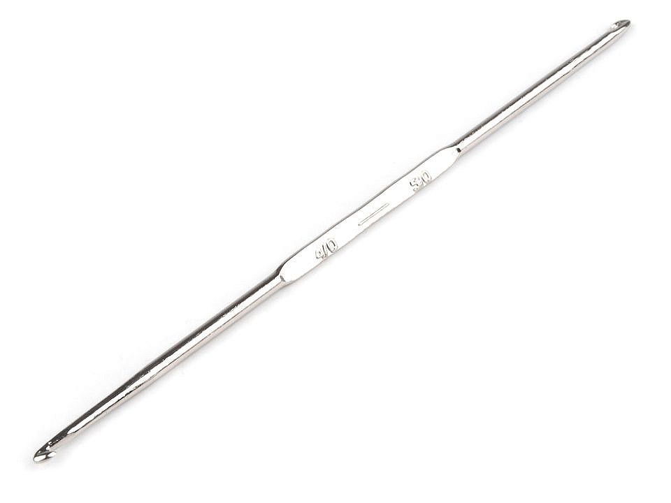 Iron Double Ends Crochet Hooks, Platinum, Pin: 1.0~2.0mm, 132x4x3mm