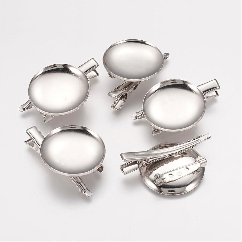 5pcs/Brass Hairpin Cabochon Settings/30x45x7mm