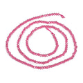 Transparent Glass Beads Strands, Faceted, Abacus, Hot Pink, 2x1.5~1.6mm, Hole: 0.8mm, about 235pcs/Strand, 14.17 inch(36cm)