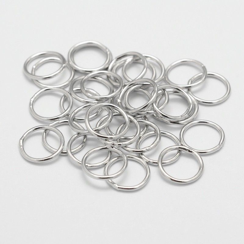 10pcs/7x1mm/Brass Round Rings, Soldered Jump Rings