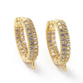 2pcs/ Brass Micro Pave Cubic Zirconia Huggie Hoop Earring Findings/18x17x3mm