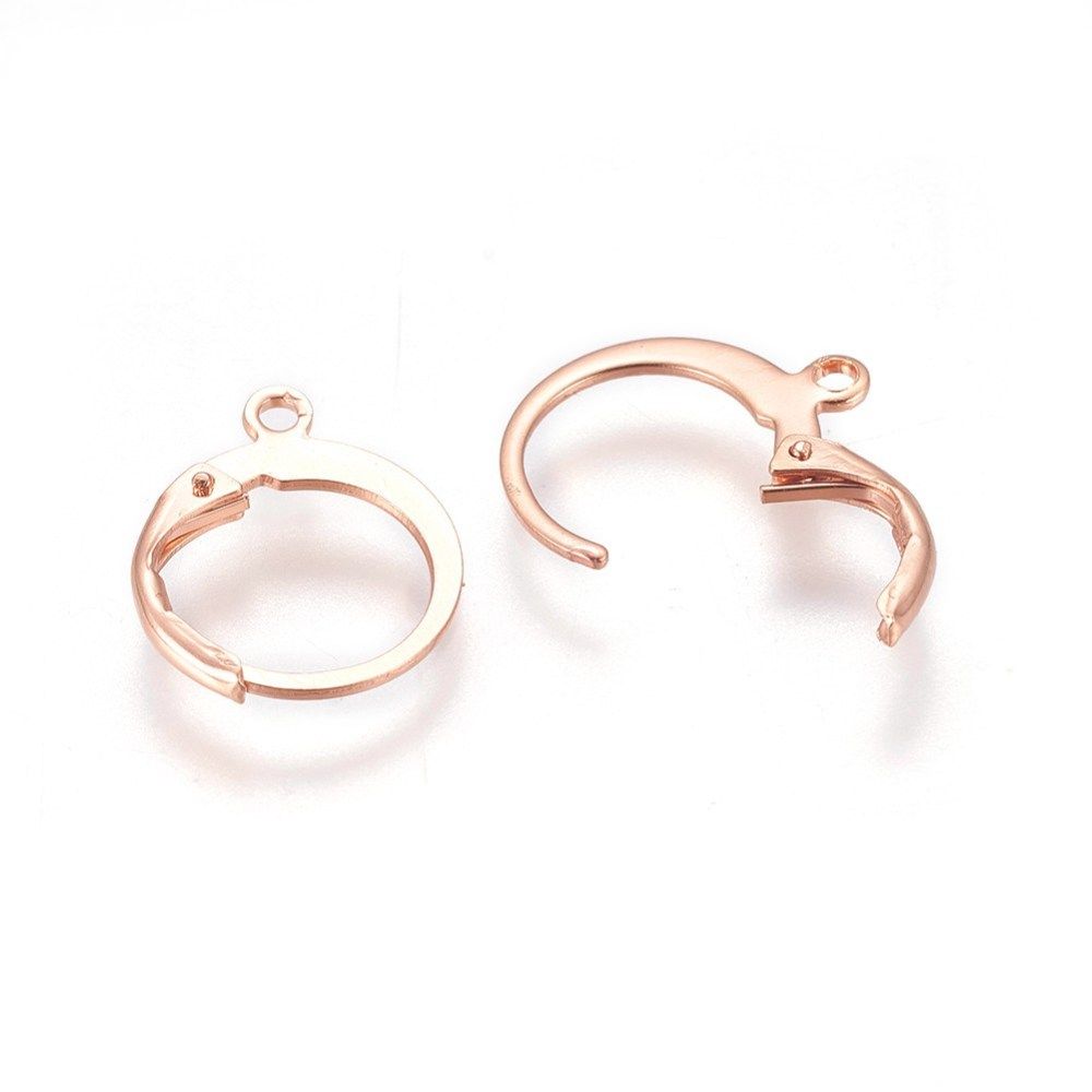 4pcs/ Brass Hoop Earring Findings/14.7x11.7x2mm
