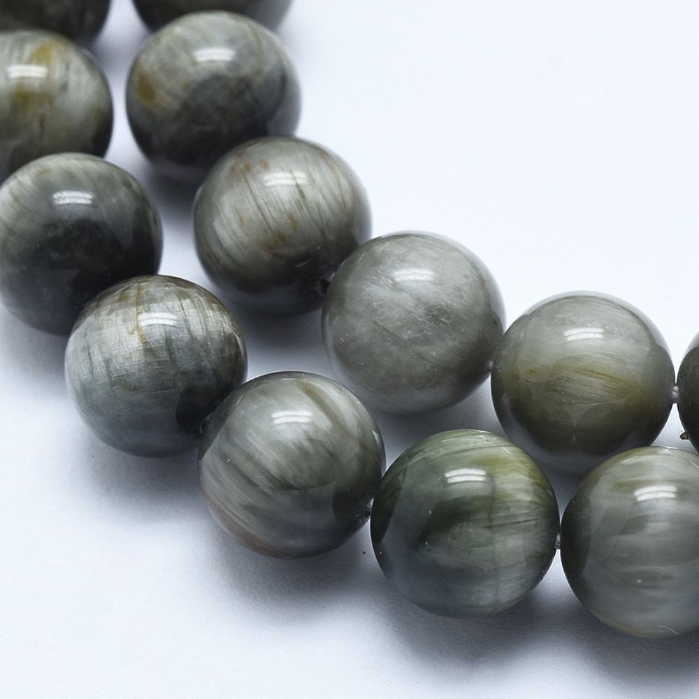 Natural Hawk's Eye Beads Strands, Eagle Eye Stone, Round, 8mm, Hole: 1mm, about 50pcs/strand, 15.7 inch(40cm)