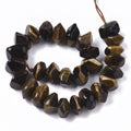 Natural Tiger Eye Beads Strands, Nuggets, Faceted, 9.5~11x6~7mm, Hole: 1.2mm, about 30~32pcs/strand, 7.48 inch(19cm)