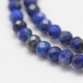 Natural Lapis Lazuli Beads Strands, Faceted, Round, 2mm, Hole: 0.5mm, about 178pcs/strand, 36~37cm