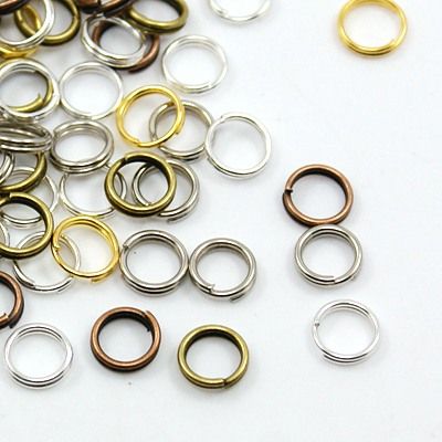 Mixed Color Iron Split Rings, Double Loops Jump Rings 5gr/ 7x0,7mm