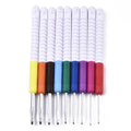 Aluminum Crochet Hooks Needles, with Plastic Handle 9pcs