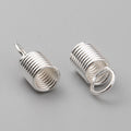10pcs/Iron Cord End, Silver Color Plated, 10x4.5mm, Hole: 3.5mm, Inner Diameter: 3.5mm