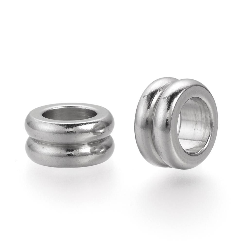 2pcs/201 Stainless Steel Beads/ 10x5mm