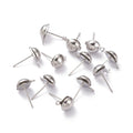 10pcs/Stainless Steel Post Earring Studs 8mm