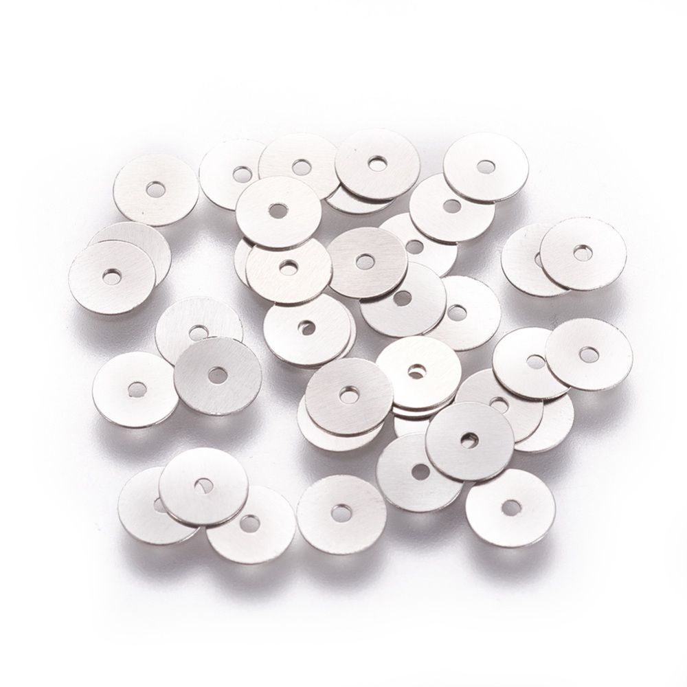80pcs/316 Surgical Stainless Steel Beads gr/5x0.2mm