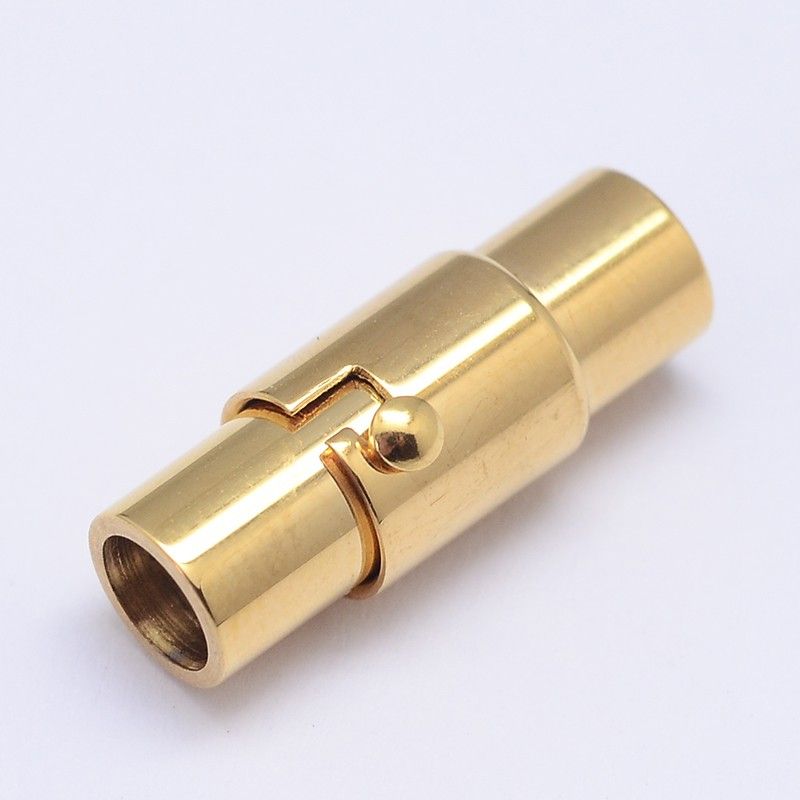 Column 304 Stainless Steel Locking Tube Magnetic Clasps/17x7mm