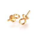 10pcs/ 304 Stainless Steel Cup Pearl Peg Bails Pin Pendants, For Half Drilled Beads, Real 18K Gold Plated, 6x3mm, Hole: 1.5mm, Pin: 0.7mm