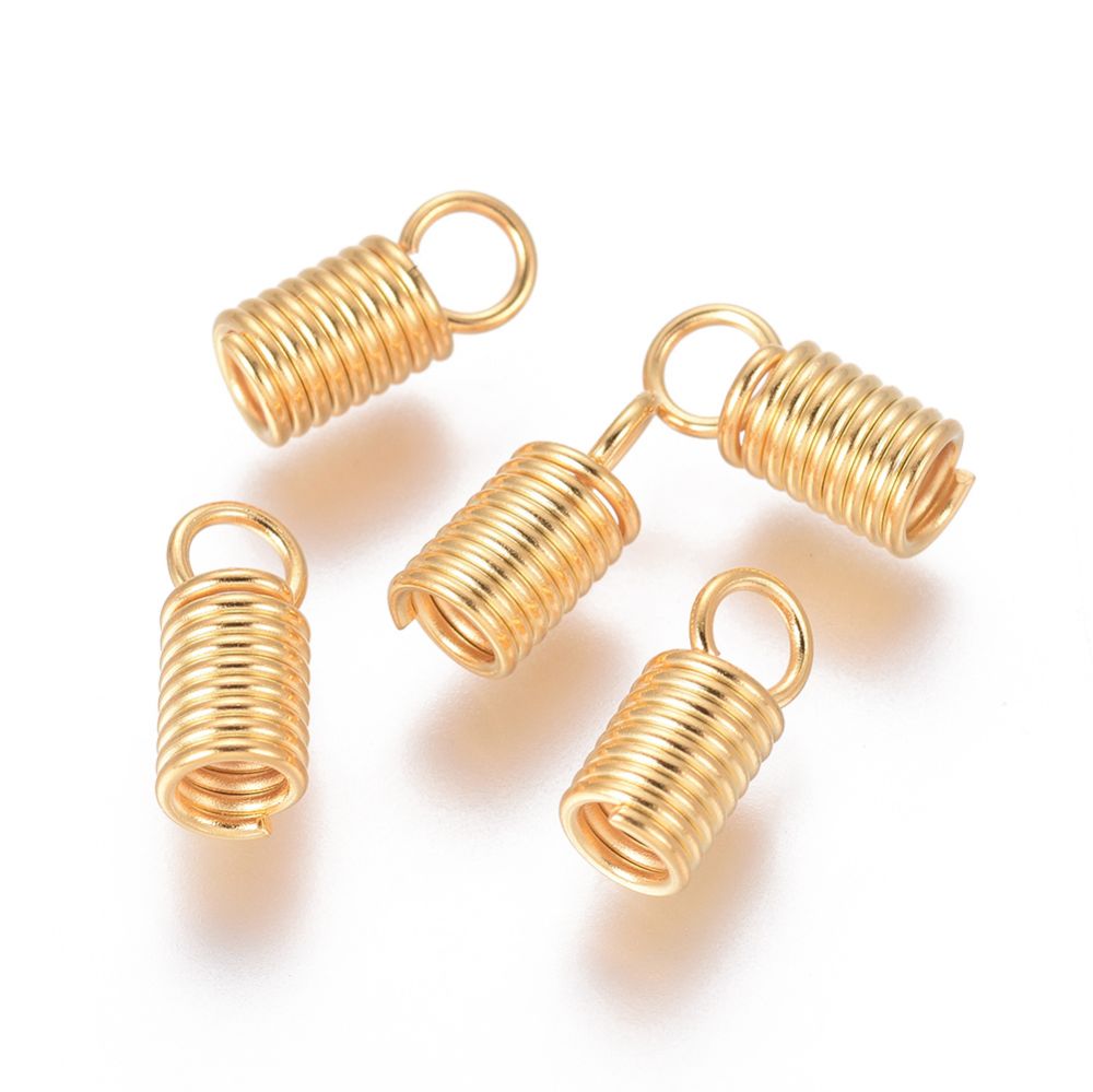 10pcs/304 Stainless Steel Coil Cord Ends/10.5x4.5mm