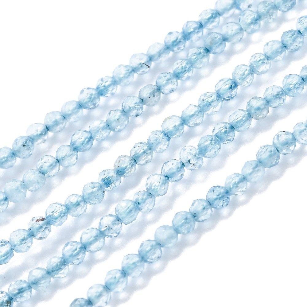 Natural Topaz Crystal Beads Strands, Faceted, Round, 2mm, Hole: 0.3mm, about 230pcs/strand, 15.35 inch(39cm)