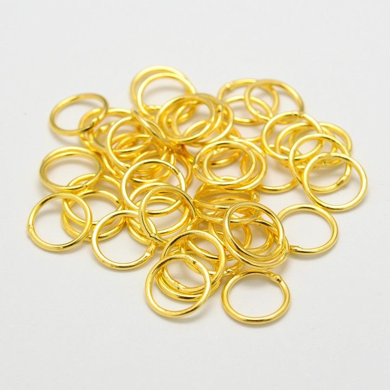 10pcs/7x1mm/Brass Round Rings, Soldered Jump Rings, Closed Jump Rings, Cadmium Free & Lead Free, 18K Gold Plated