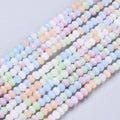 Opaque Glass Beads Strands, Faceted, Rondelle, Mixed Color, 3x2.5mm, Hole: 0.5mm, about 185pcs/strand, 16.54 inch(42cm)