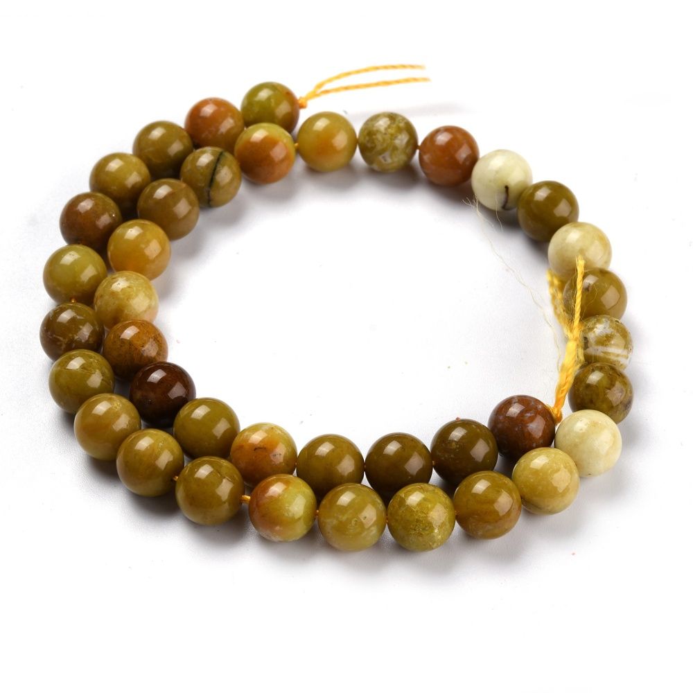 Natural Yellow Opal Beads, Round, 10mm, Hole: 1mm, about 39pcs/strand, 155.51''(395cm)