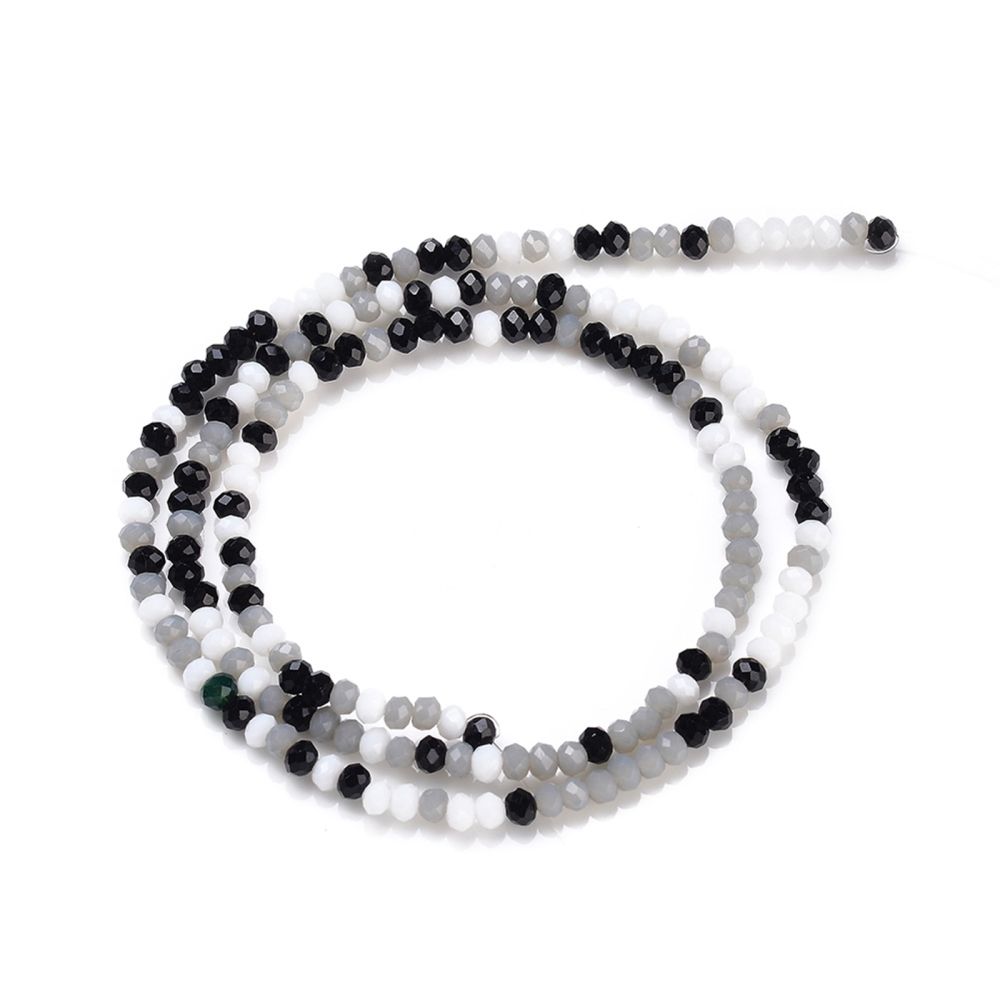 Glass Beads Strands, Faceted, Rondelle, 2~3.2x1.8~2.6mm, Hole: 0.8mm, about 185~186pcs/Strand, 15.55~15.75 inch(39.5~40cm)