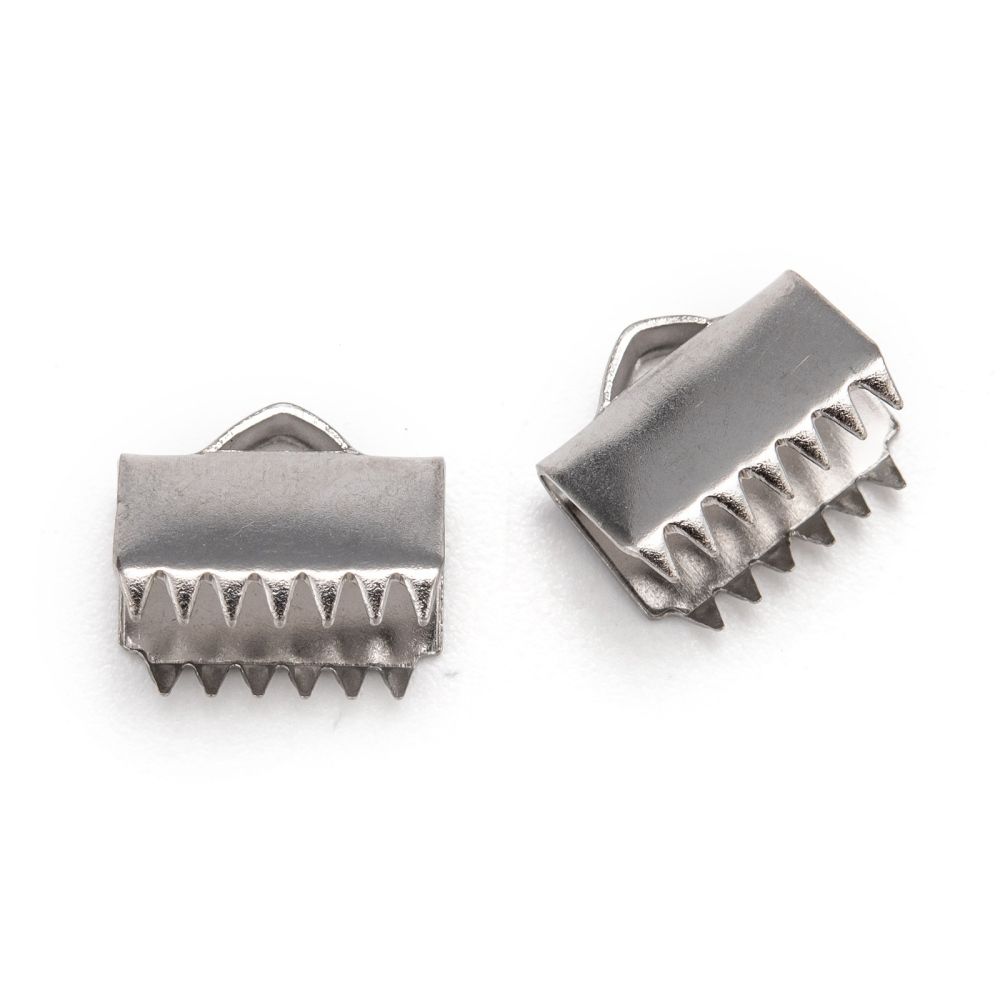 4pcs/ 304 Stainless Steel Ribbon Clamp Ends/ 10x11mm