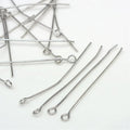 50pcs/ Iron Eye Pin, Nickel Free, Platinum, 70x0.7mm