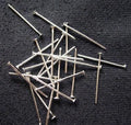 50pcs/ Brass Head Pins, Silver Color Plated/0,7mmx16mm/24mm
