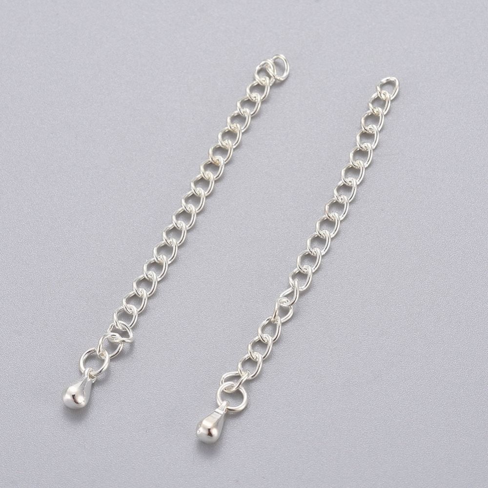 2pcs/304 Stainless Steel Chain Extender, Soldered Chains/ 55~63x3mm