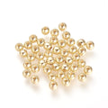 10pcs/Brass Spacer Beads, Nickel Free, Round, Real 18K Gold Plated