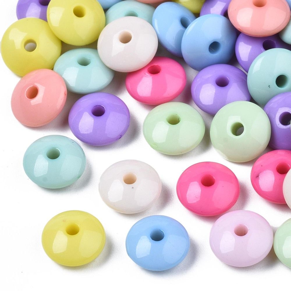 ~48pcs/Opaque Acrylic Beads/9x4.5mm