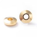 10pcs/Brass Spacer Beads, Long-Lasting Plated, Flat Round, Real 24K Gold Plated/5x2mm