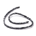 Natural Snowflake Obsidian Beads Strands, Cube, 3.5~4x3.5~4x3.5~4mm, Hole: 1.2mm, about 95pcs/strand, 15.04''(38.2cm)