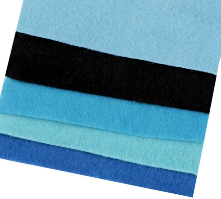 Colorful set of decorative felts / soft felts 10x45 cm