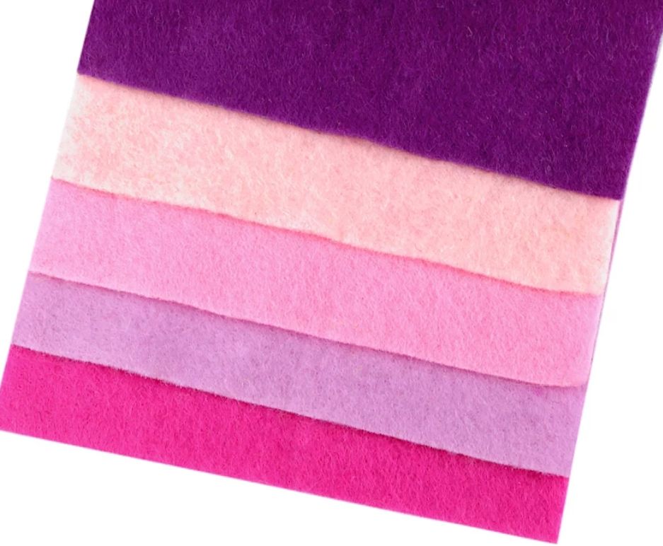 Colorful set of decorative felts / soft felts 10x45 cm