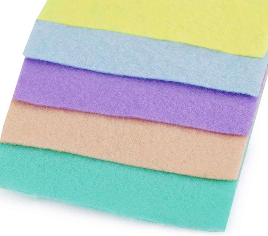 Colorful set of decorative felts / soft felts 10x45 cm