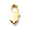 Brass Lobster Claw Clasps, Cadmium Free & Lead Free, Oval, Real 18K Gold Plated/26x12x4.5mm