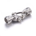 304 Stainless Steel Clasps, Frosted/36x15x9mm