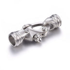 304 Stainless Steel Clasps, Frosted/36x15x9mm